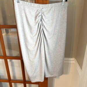 Express Skirt Womens Light Gray High Waisted Stretch Ruched Front Lined SZ: L